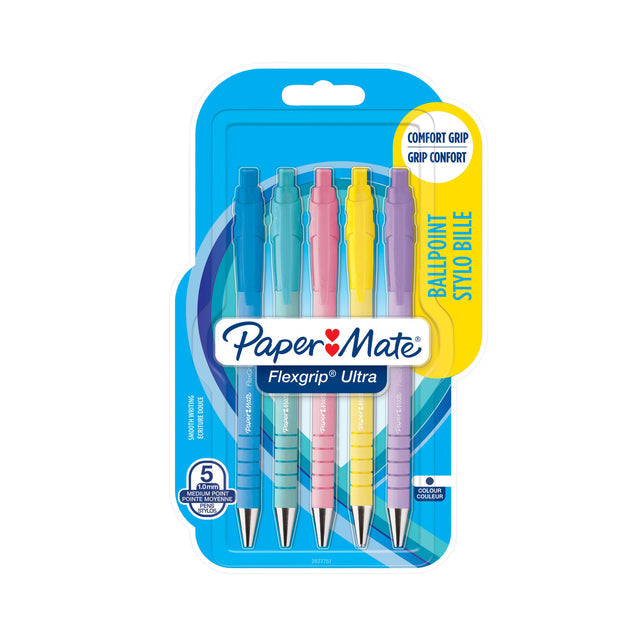 Paper Mate - Balpen papermate flexgrip ultra m pastel assorti | 12 stuks