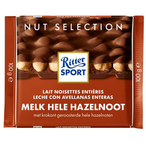 Ritter Sport -  melk hele hazelnoot tablet 100gr