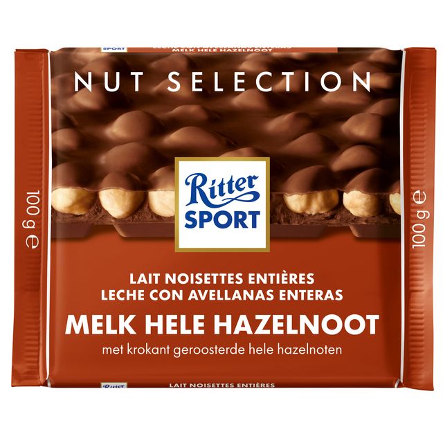 Ritter Sport - Chocolat lait-noisette entière 100gr