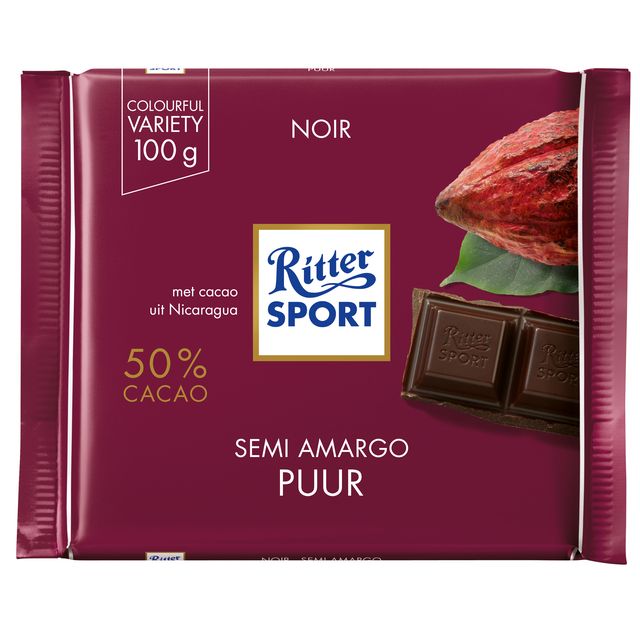 Ritter Sport - Chocolat Noir 100gr | 12 pièces