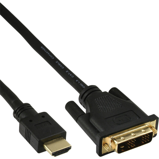 InLine -  Kabel  HDMI DVI 18+1 pin M/M 2 meter zwart | 60 stuks