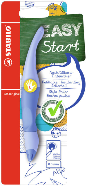 Stabilo - Stylo roller Easyoriginal gaucher moyen pastel bleu aéré blister de 1 pièce | 3 pièces
