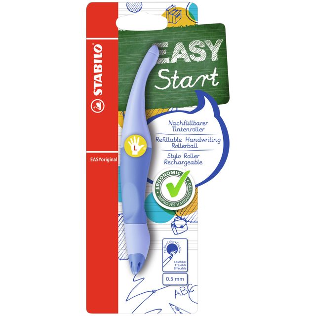 Stabilo - Stylo roller Easyoriginal gaucher moyen pastel bleu aéré blister de 1 pièce