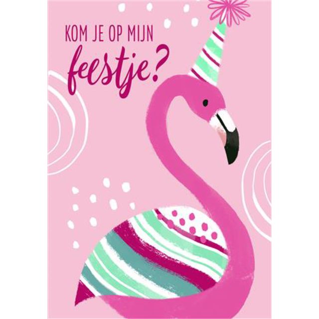 Hallmark -  Wenskaart  uitnodiging flamingo 5 stuks