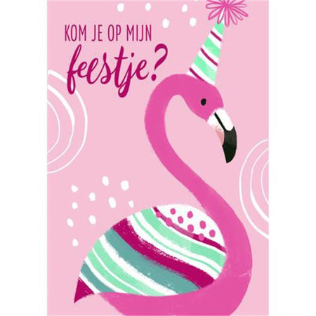 Hallmark -  Wenskaart  uitnodiging flamingo 5 stuks