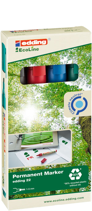 Edding -  Viltstift  22 eco schuin 1-5mm assorti