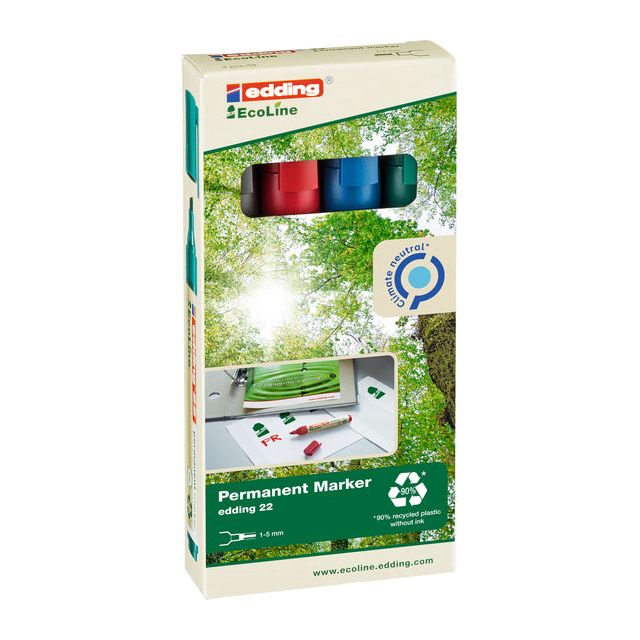 Edding - Felt -tip Edding 22 Eco Slanting 1-5mm Assorti | 10 pièces