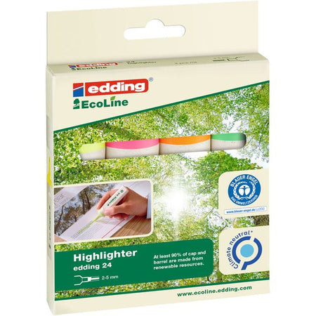 Edding - Surligneur 24 EcoLine assorti lot de 4 pièces