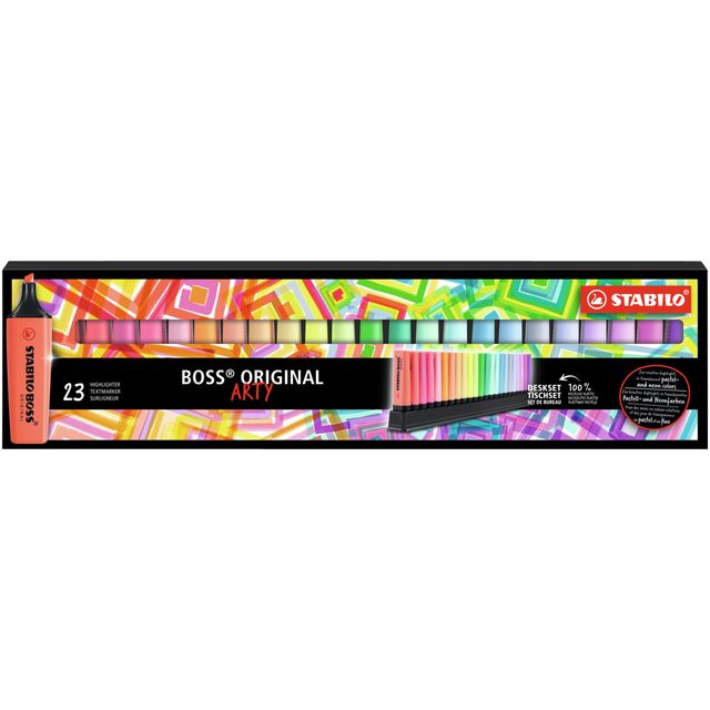 STABILO - Surligneur BOSS Original Arty 70/23 coffret de bureau assorti de 23 pièces