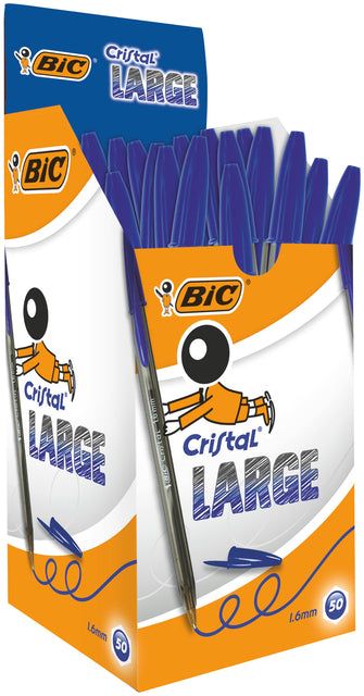 Bic - Stylo bille Cristal grand bleu | 50 pièces