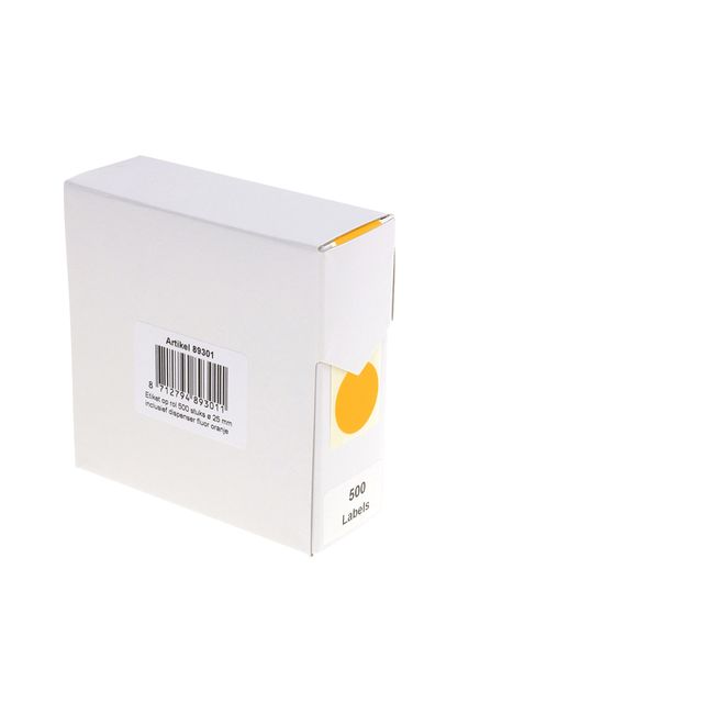 Rillprint -  Etiket 25mm 500st op rol fluor oranje