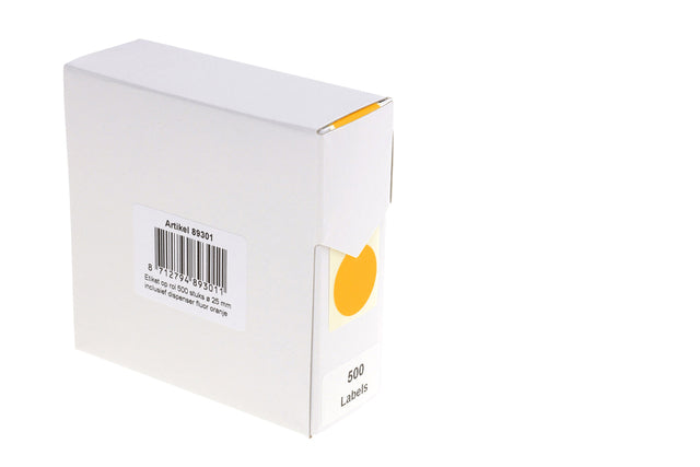 Rillprint - Etiquette 25mm 500 pcs en rouleau orange fluo