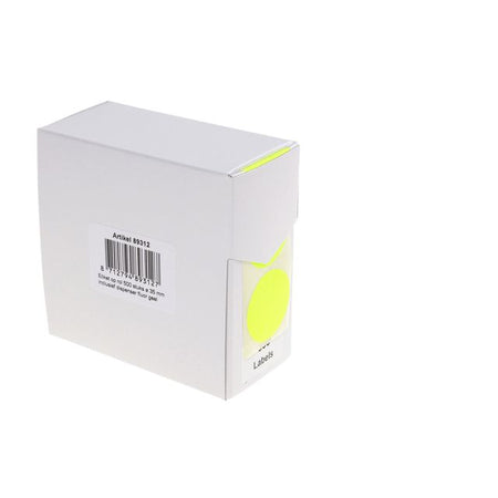 Rillprint -  Etiket 35mm op rol fluor geel 500st