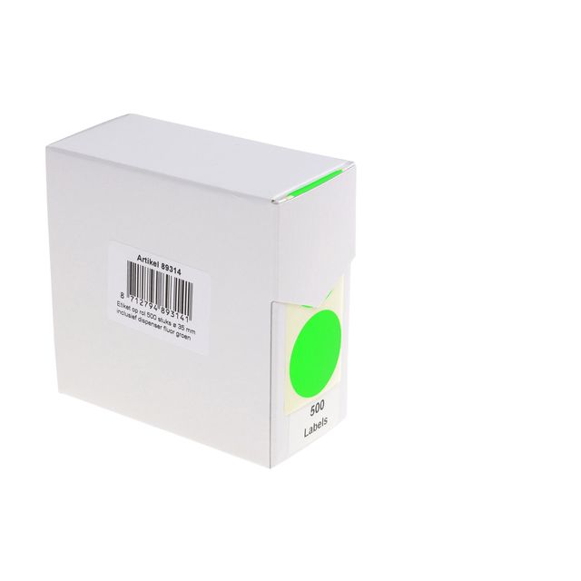 Rillprint - Etiquette 35mm 500 pcs en rouleau vert fluo