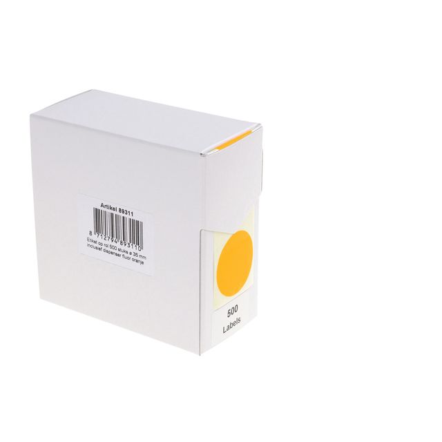 Rillprint -  Etiket 35mm 500st op rol fluor oranje