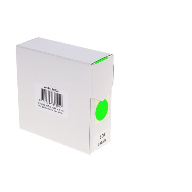 Rillprint - Etiquette 25mm 500 pcs en rouleau vert fluo