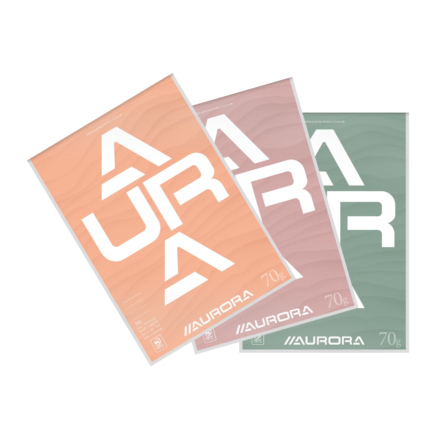 Aurora - Schreibblock A4 Linie 100 Blatt 70gr sortiert | 10 Stück