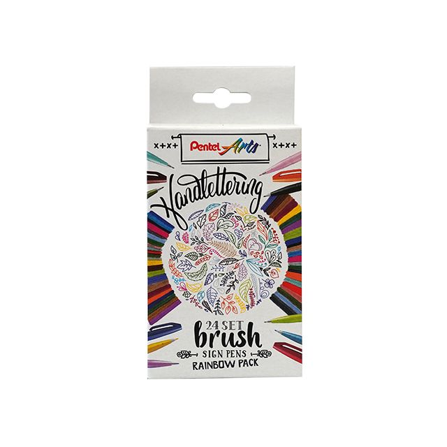 Pentel - Brushpen Sign SES15C Rainbow sortiertes Set mit 24 Teilen