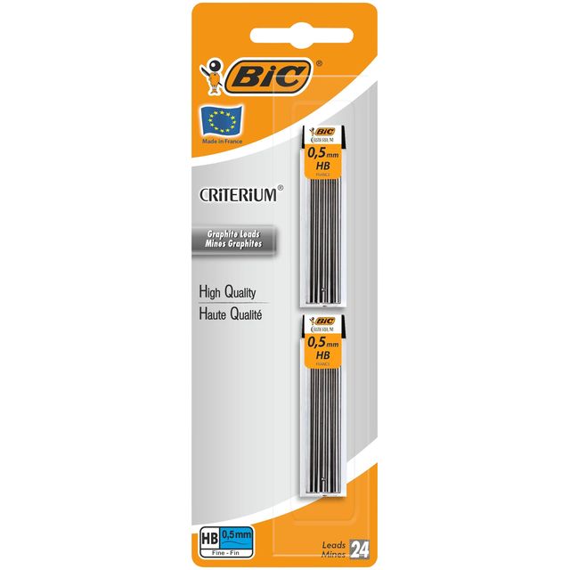 Bic - Mine de crayon HB 0,5mm blister avec 2 tubes