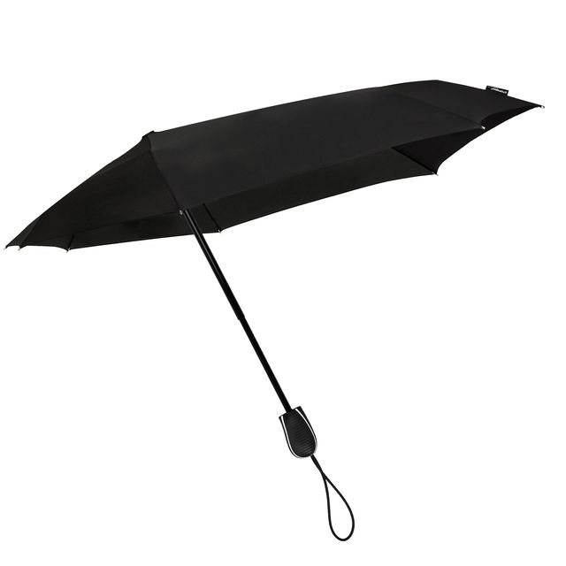 Impliva - Regenschirm STORMaxi® faltbar Ø 90cm Handverschluss winddicht schwarz