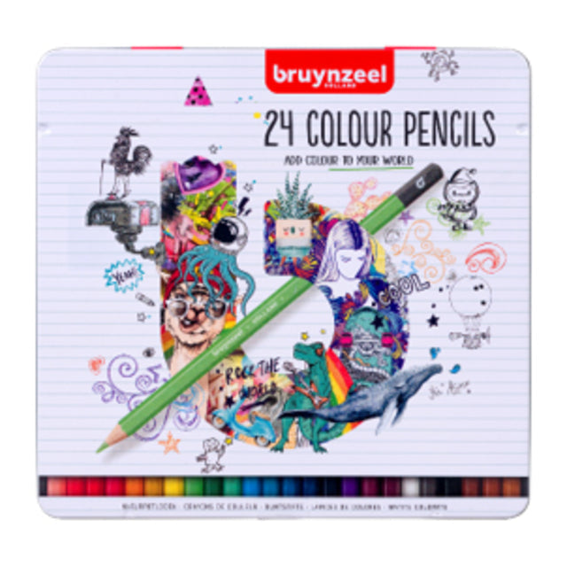 Bruynzeel - crayon coloré bruynzéel blanc can 24e | 6 pièces