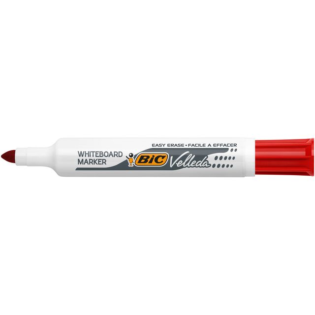 Bic - Marqueur pour tableau blanc Velleda 1711 rond grand rouge | 12 pièces
