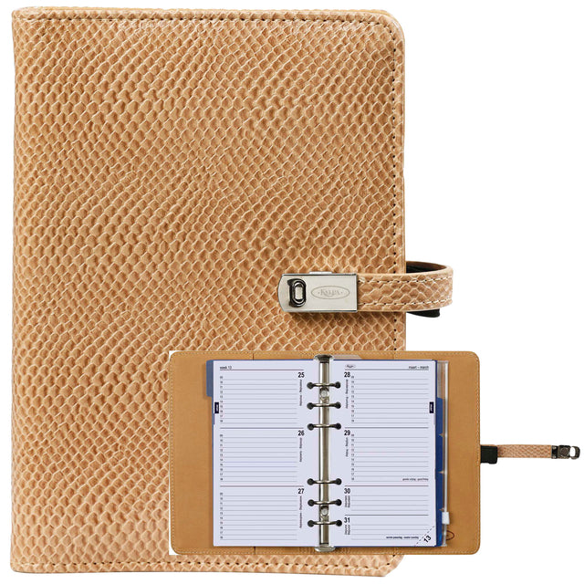 Kalpa - Organizer Personal inklusive Agenda 2025-2026 7 Tage/2 Seiten Schlangenmuster braun