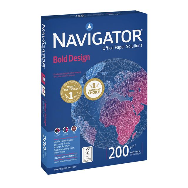 Navigator - Papier à copier Bold Design A4 200gr blanc 150 feuilles