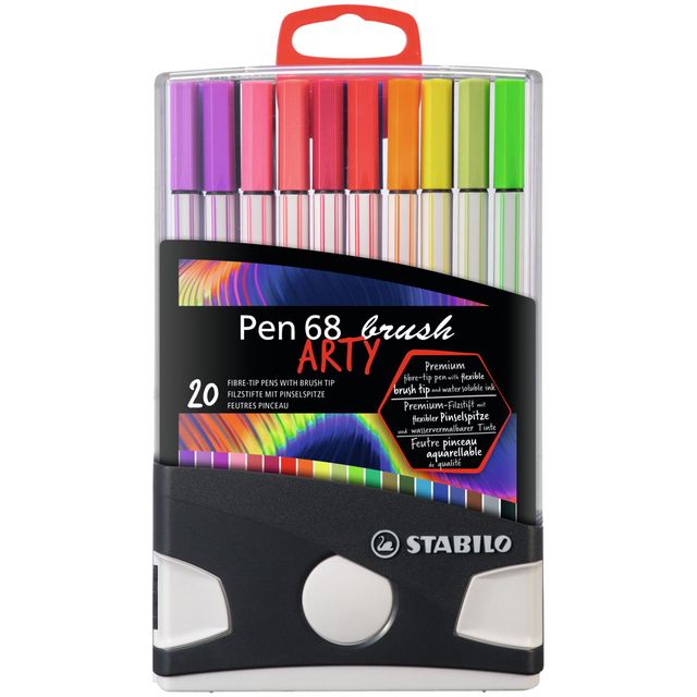 Stabilo -  Pen 68 brush, premium brush viltstift, ARTY ColorParade met 20 kleuren