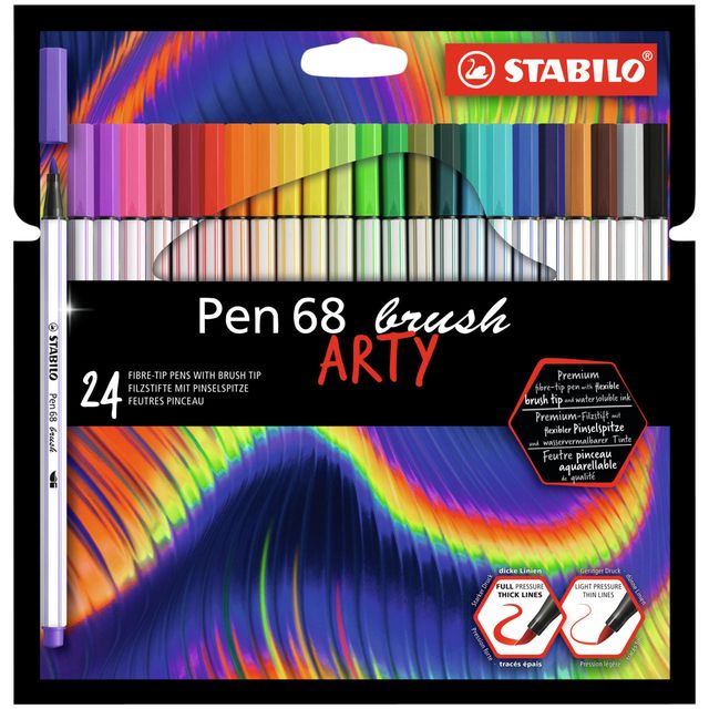 Stabilo - Brushstick Pen 568/24 Arty assortiment de 24 pièces
