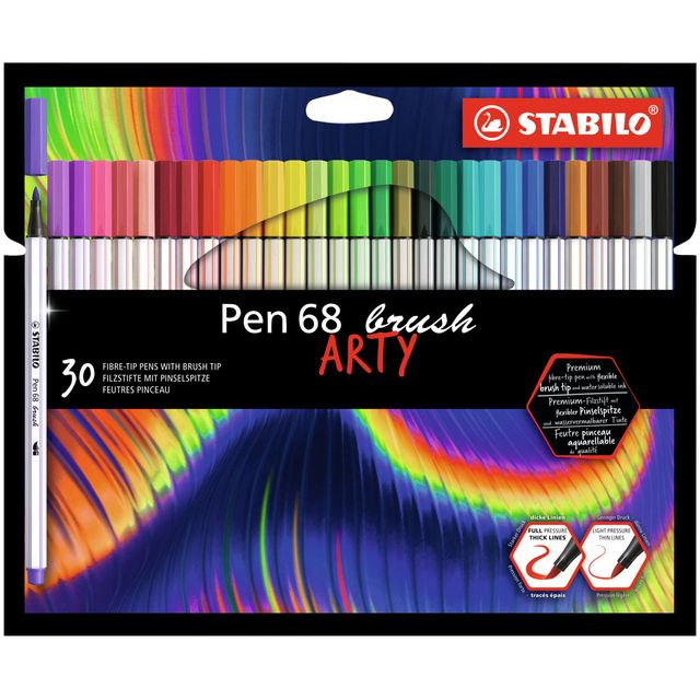 Stabilo -  Brushstift pen 68/30 arty ass set 30st | 6 stuks