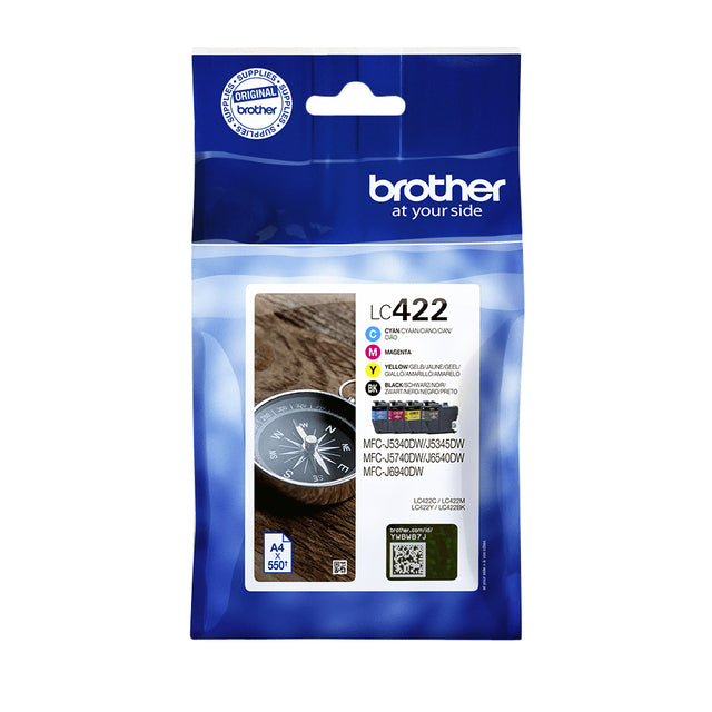 Brother - Cartouche d'encre LC-422VAL noir 3 couleurs | 4 pièces