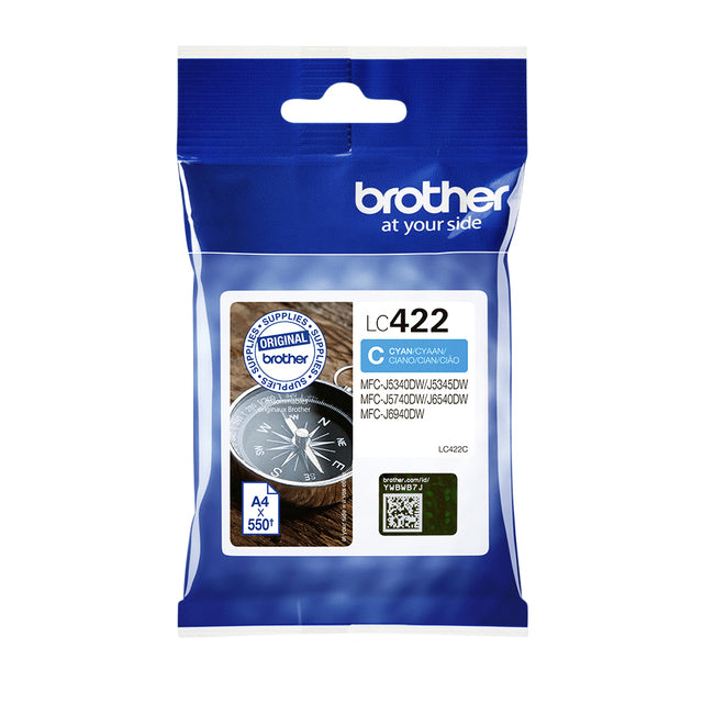 Brother -  LC422C inktcartridge 1 stuk(s) Origineel Cyaan