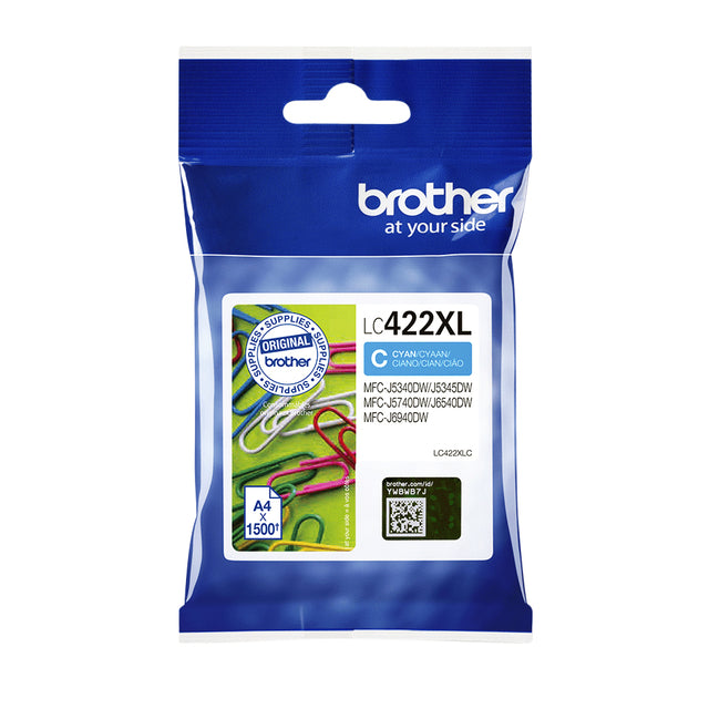 Brother - Cartouche d'encre LC-422XLC bleue