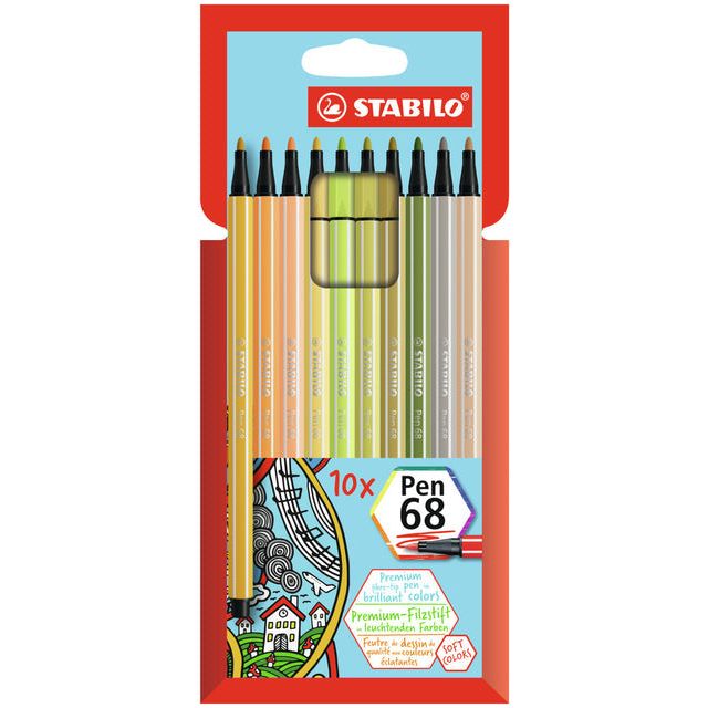 Stabilo - Felt -tip Pen 68/10 M ASD doux 10st | 6 pièces