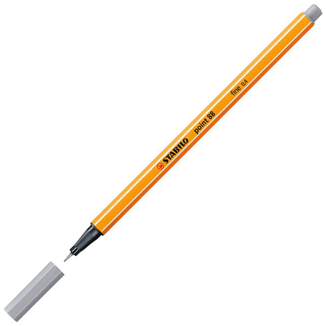 Stabilo -  point 88, premium fineliner 0.4 mm, middel koud grijs, per stuk