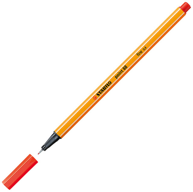 STABILO - Fineliner pointe 88/48 fine rouge clair | 10 pièces