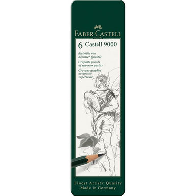 Faber Castell - Crayon Faber-Castell 9000 6 duretés en étain | 10 pièces