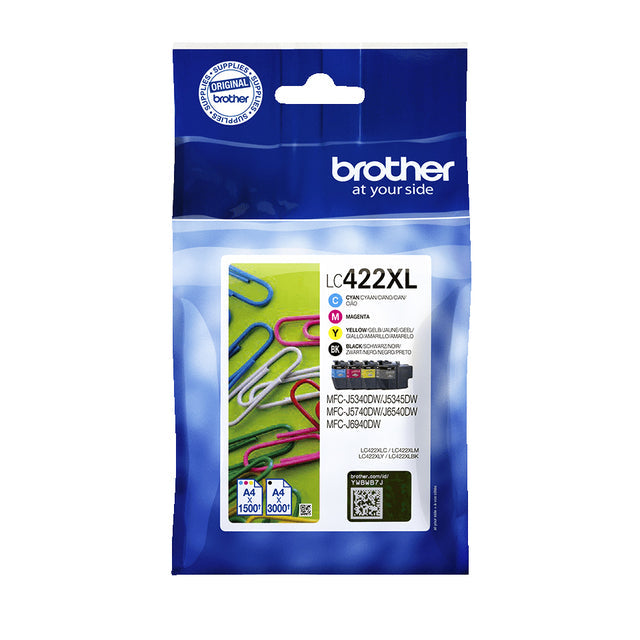 Brother - inktcartridge, 1.500 - 3.000 pagina's, OEM LC-422XLVAL, 4 kleuren