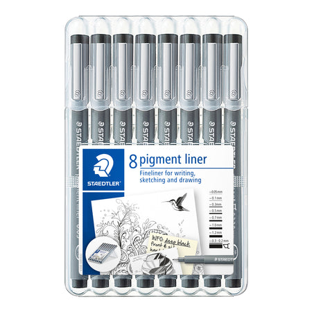 Staedtler - Fineliner Pigment 308 schwarz 8 Stück