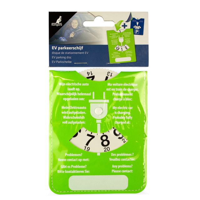 Kangaro - Disque de stationnement E-car avec côté bleu et vert | 25 pièces
