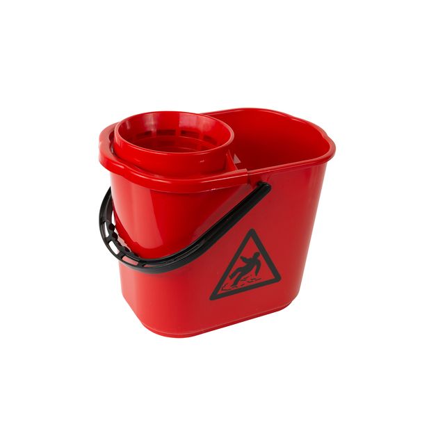 Cleaninq -  Mopemmer spaans  met korf 12l rood