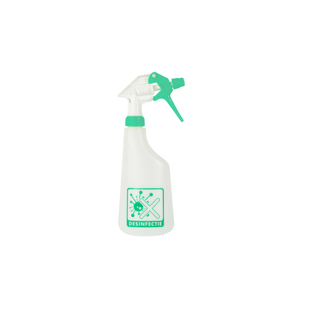 Cleaninq - Flacon pulvérisateur 600ml vide avec logo de désinfection | 12 pièces