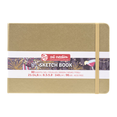 Talens Art Creation - Carnet de croquis Art Creation 80 feuilles blanches 140gr 210x150mm or blanc | 5 pièces