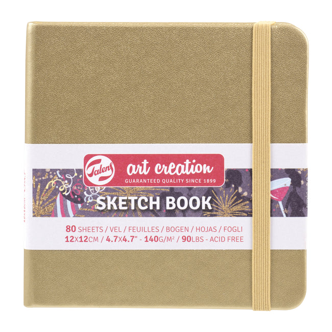 Talens Art Creation - Carnet de croquis Art Creation 80 feuilles blanches 140gr 120x120mm or blanc | 5 pièces