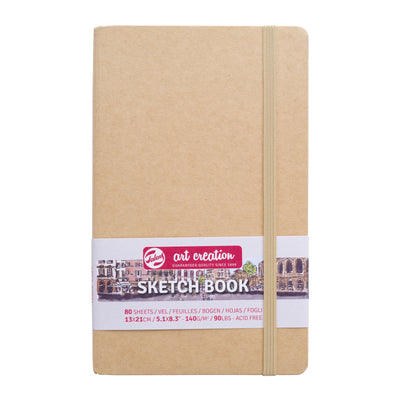 Talens Art Creation - Carnet de croquis Art Creation 80 feuilles blanches 140gr 130x210mm kraft | 5 pièces
