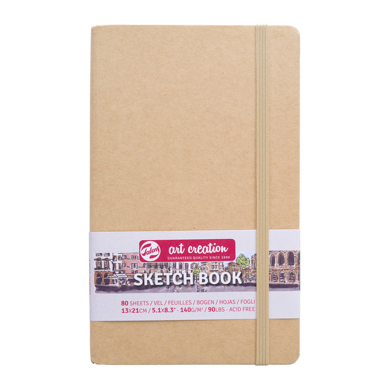 Talens Art Creation - Carnet de croquis Art Creation 80 feuilles blanches 140gr 130x210mm kraft | 5 pièces