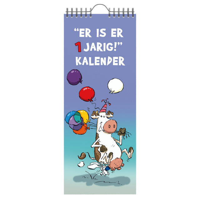 Ritstier -  Verjaardagskalender lannoo  130x325 blauw