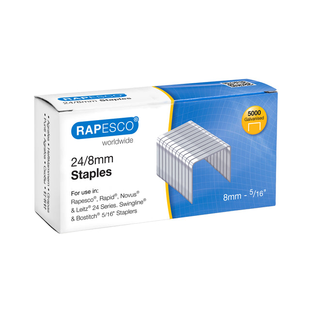 Rapesco -  Nieten 24 8mm 5000st zilver