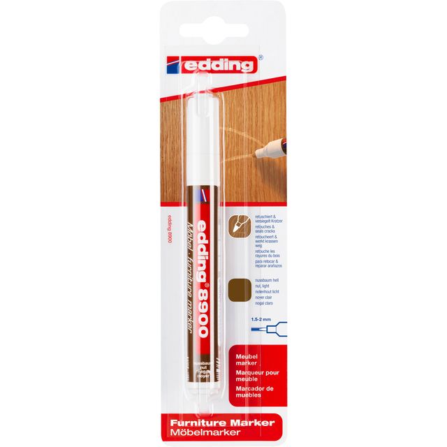 Edding -  Viltstift  8900 meubel rond 1.5-2mm licht notenhout blister 1st